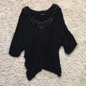 NWOT⭐️ Kas New York Short Sleeve Black Loose Top